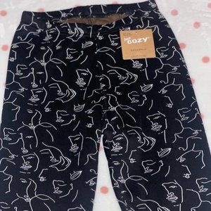 black and white cozy leggings